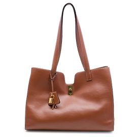 Céline Celine Cabas 16 Tote em couro de bezerro liso marrom Marrom