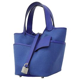 Hermès Bolsa Hermes Picotin Lock PM Cargo Azul