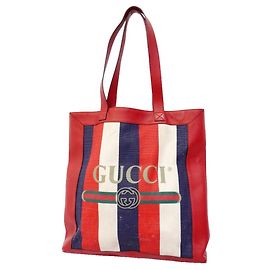 Borsa Tote in tela blu navy e rosso Gucci Rosso Blu navy