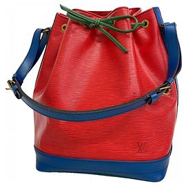 Borsa a Spalla Louis Vuitton Epi Noe Rosso Blu Altro