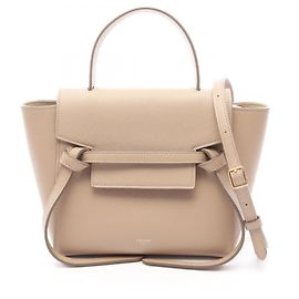 Céline Bolsa cinto de couro bege Celine Nano Bege