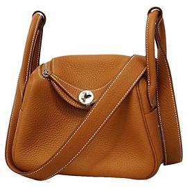 Hermès Borsa Hermes Lindy Mini in pelle Taurillon Clemence Gold D'oro