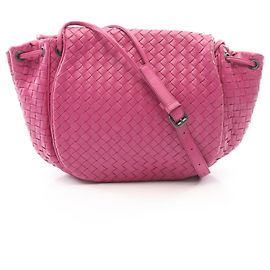Bolsa de Ombro Bottega Veneta Intrecciato Rosa