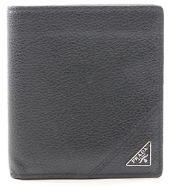 Prada Geldbörse aus schwarzem Leder Schwarz