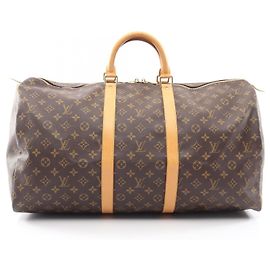 Borsa Boston Louis Vuitton Keepall 55 Monogram Marrone