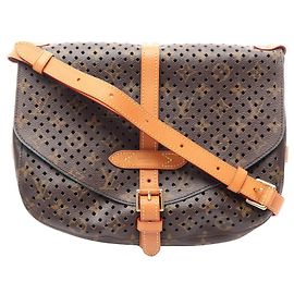 Bolsa de Ombro Louis Vuitton Saumur 30 Monogram Perfo Marrom