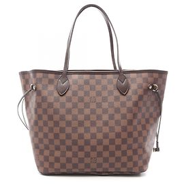 Bolsa Tote Louis Vuitton Neverfull MM Damier Ebene Marrom