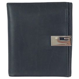 Gucci Black Leather Short Wallet Black