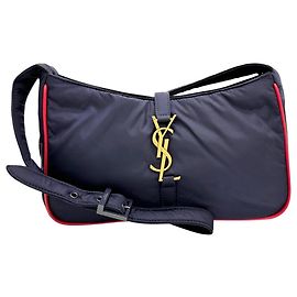 Yves Saint Laurent Bolsa de Ombro Saint Laurent Le Cassettes Nylon Azul