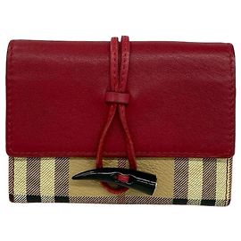 Burberry Leder-Kartenetui Braun Beige