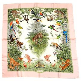 Hermès Equateur 90cm Silk Square Scarf Pink Brown Pink White Blue Beige Green Orange