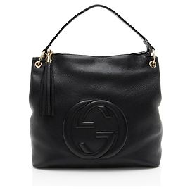 Gucci Leather Soho Large Shoulder Bag Black