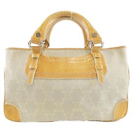 Céline Celine Boogie Canvas Handbag Yellow