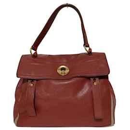 Sac cabas en cuir Muse Two Yves Saint Laurent Rouge