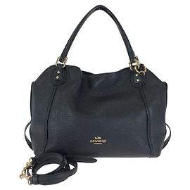 Bolsa 2way de couro COACH Edie Preto