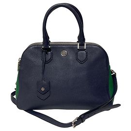 Tory Burch Pebbled Leather 2way Shoulder Bag Blue