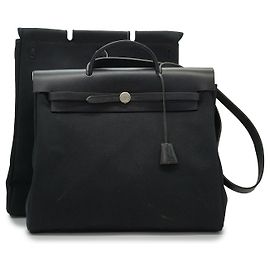 Hermès Borsa a tracolla in tessuto vintage Hermes Herbag Nero