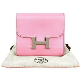 Hermès Hermes Constance Compact Ledergeldbörse Pink