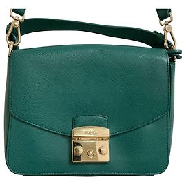 Furla Metropolis Leder 2way Schultertasche Grün
