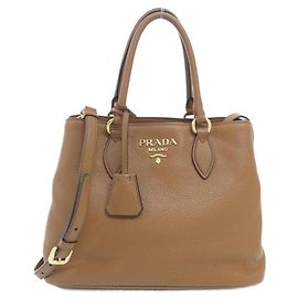 Bolso Prada Vitello Phenix Castaño
