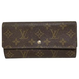 Carteira longa Louis Vuitton Monogram Marrom