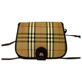 Bolsa de ombro Burberry em canvas e couro Marrom