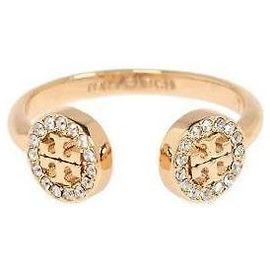 Bague ouverte pavée Tory Burch Dorée Cristal Doré Métallisé