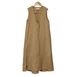 Autre Marque Ärmelloses A-Linien-Maxikleid ENFOLD Beige