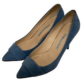 Autre Marque PELLICO Suede Pointed Toe Pumps Blue