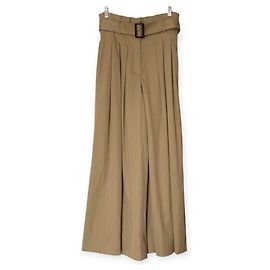 Autre Marque Pantaloni larghi a vita alta con pieghe ELIN Marrone
