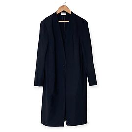 Autre Marque PLST Bonding Jersey Collarless Coat Black