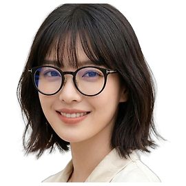Tom Ford Blue Light Blocking Glasses Frame Luxury Round Black Acetate Asian Fit Black