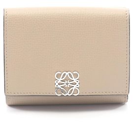 Loewe Anagram Trifold Wallet Beige