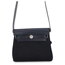 Borsa a tracolla Hermès Herbag Zip Mini Nero Blu