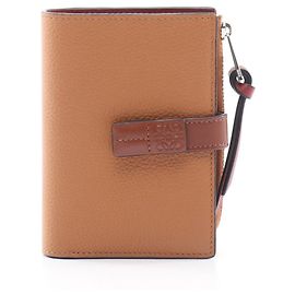 Loewe Slim Zip Bifold Wallet Brown Red