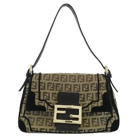 Borsa a Spalla Fendi Mini Mamma 8BR180 VHQ Marrone Nero
