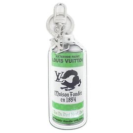 Louis Vuitton Monogram Porte Chaves LV Paint MP3384 Chaveiro Marrom Verde