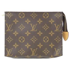 Louis Vuitton Monogram Pochette Toilette Handbag Brown