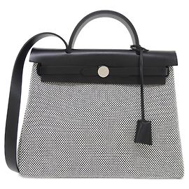 Hermès Hermes Herbag Zip PM Handtasche Schwarz Roh