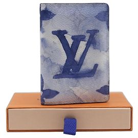 Louis Vuitton Monogram Watercolor Kartenetui Weiß Blau Monogramm