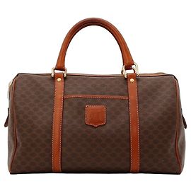 Céline Bolsa Boston Monogram Celine Marrom