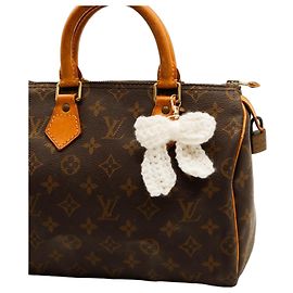 Louis Vuitton White Crochet Bow Bag Charm White