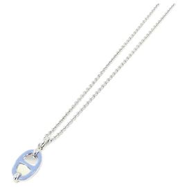 Hermès Colar Hermes Mini Maillon PM 100053FP Azul