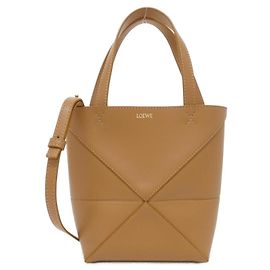 Sac à main cabas mini Loewe Puzzle Fold Marron