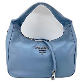 Prada Vitello Bobo Shoulder Bag Blue