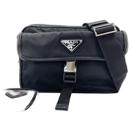 Bolsa de ombro com logotipo Triangle Prada Preto