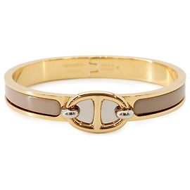 Hermès Hermes Chaine d'Ancre Mini Click PM Marron Glacé Bracelet Brown Golden