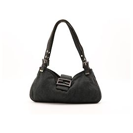 Bolso Fendi Baguette de algodón gris Gris