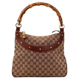 Gucci Sac Hobo Bamboo GG Supreme Marron