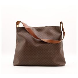 Céline Celine Bolsa de ombro padrão Macadam Marrom